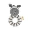 Cheengoo Hand Crocheted Ring Rattle - Zebra view 1