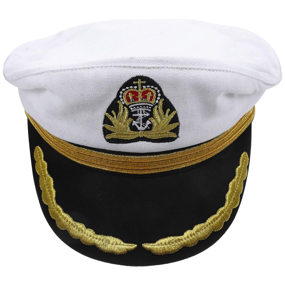 ABOOFAN Captain Hat for Kids Sailor Costume Cap 54cm White Cotton Sailor Captain Hat Decorative