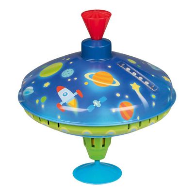 Goki Metal Humming Spinning Top with LED Lights, Multicolored, Unisex Infant