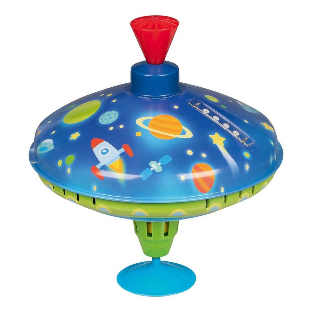 Goki Metal Humming Spinning Top with LED Lights, Multicolored, Unisex Infant