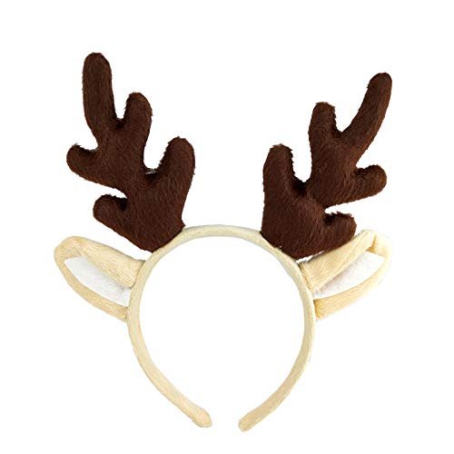 Hosfairy Christmas Headband Reindeer Costume Hair Headband Antler Hair Hoop Headwear for Christmas Party Costume