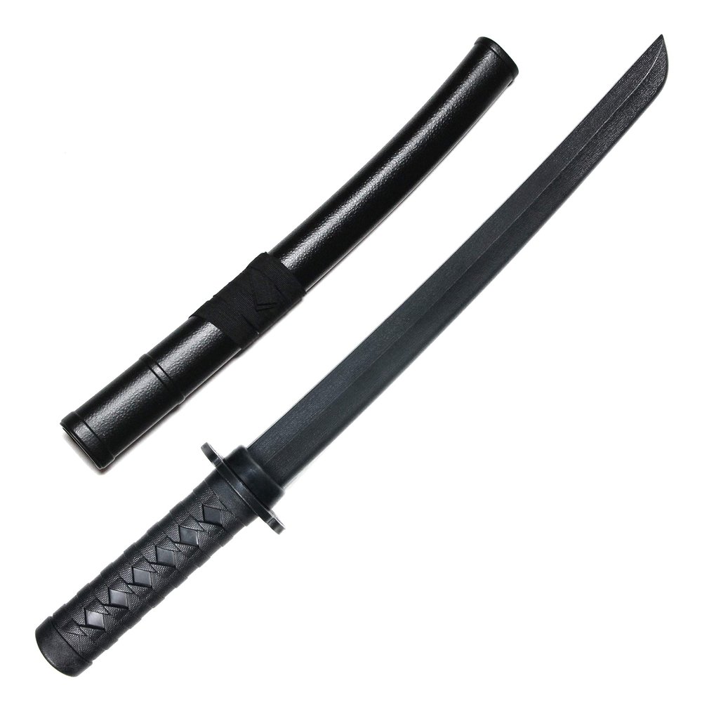 E-BOGU Polypropylene Practice Katana Mokume Style (24.5") with Black Saya Scabbard