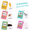 130 Flash Cards for Toddlers, ABC Alphabet, Numbers, Colors & Shapes, First Words, Animals Preschool Flashcards with Rings for Kindergarten Homeschool Supplies Educational Learning Toy Kids view 2
