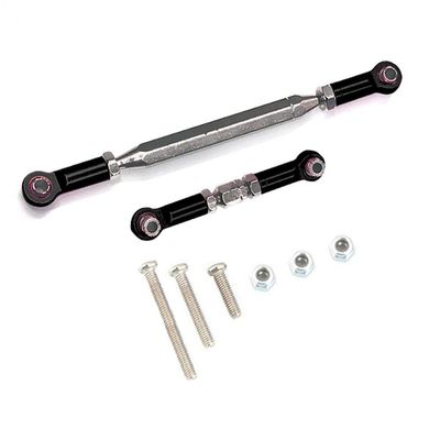 RETYLY Metal Adjustable Steering Linkage Link Pull Rod Turnbuckle for MN D90 D99 MN-90-45 1/12 RC Car Crawler,Black