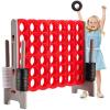 Costzon Giant 4-in-A-Row, Jumbo 4-to-Score Giant Game Set for Kids & Adults, Indoor Outdoor Yard Connect Game, 3.5FT Tall with 42 Jumbo Rings & Quick-Release Slider, Perfect for Family & Party Games view 1