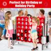 Costzon Giant 4-in-A-Row, Jumbo 4-to-Score Giant Game Set for Kids & Adults, Indoor Outdoor Yard Connect Game, 3.5FT Tall with 42 Jumbo Rings & Quick-Release Slider, Perfect for Family & Party Games view 3