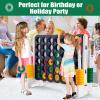 Costzon Giant 4-in-A-Row, Jumbo 4-to-Score Giant Game Set for Kids & Adults, Indoor Outdoor Yard Connect Game, 3.5FT Tall with 42 Jumbo Rings & Quick-Release Slider, Perfect for Family & Party Games view 3