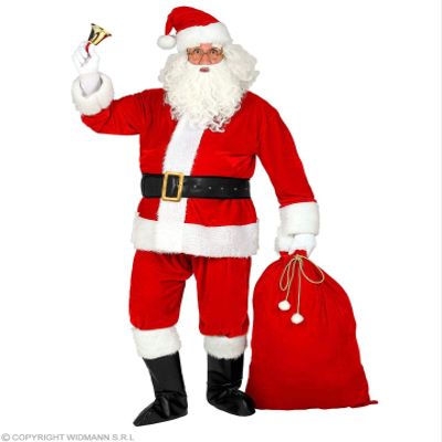 Widmann 10667-Kostm Weihnachtsmann 10667 Costume, Jacket, Trousers, Belt, Hat, Beard, Glasses, Boot Covers, Bag, Santa Claus, St. Martin, Christmas, Advent, red