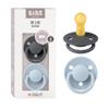 BIBS Pacifiers - De Lux Collection | BPA-Free Baby Pacifier | Made in Denmark | Set of 2 Iron/Baby Blue Color Premium Soothers | Size 6-18 Months view 1