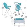 Olivia's Little World 3-in-1 Baby Doll Nursery Set, Blue/White view 4