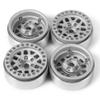 4Pcs Alloy 1.9" Beadlock Wheels Rims for 1/10 SCX10,SCX10 II,SCX10 III TRX4 90046 90026 D90 CC01 RC Crawler (Matte Silver) view 2