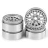 4Pcs Alloy 1.9" Beadlock Wheels Rims for 1/10 SCX10,SCX10 II,SCX10 III TRX4 90046 90026 D90 CC01 RC Crawler (Matte Silver) view 3