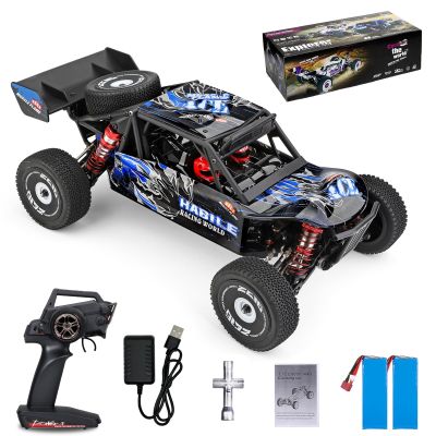 GoolRC WLtoys 124018 RC Car, 1/12 Scale 2.4GHz Remote Control Car, 4WD 60km/h High Speed Racing Car, Off-Road Buggy Drift Car RTR with Aluminum Alloy Chassis, Zinc Alloy Gear and 2 Batteries