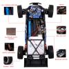 GoolRC WLtoys 124018 RC Car, 1/12 Scale 2.4GHz Remote Control Car, 4WD 60km/h High Speed Racing Car, Off-Road Buggy Drift Car RTR with Aluminum Alloy Chassis, Zinc Alloy Gear and 2 Batteries view 3