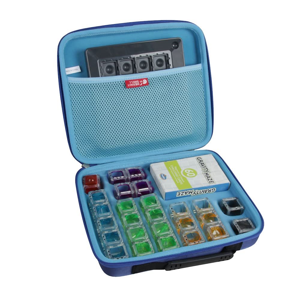 Hermitshell Hard Travel Case for Thinkfun Gravity Maze Marble Run Logic Game and STEM Toy (Case for Gravity Maze, Blue)