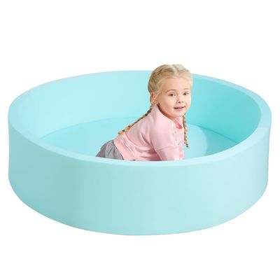 TRENDBOX Extra Large Soft Foam Ball Pit 51.2" x 11.8" (NO Balls) in Large Sponge Round Ball Pool Indoor Round Ball Pits Children Toddler Playpen - Light Blue