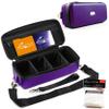 Quiver Time Purple Bolt Card Carrying Case fits Pokemon Cards and other TCG Games - Storage Bag for Playing/Trading Cards and Deck Box (Straps, Dividers & 100 Apollo Card Sleeves) view 1