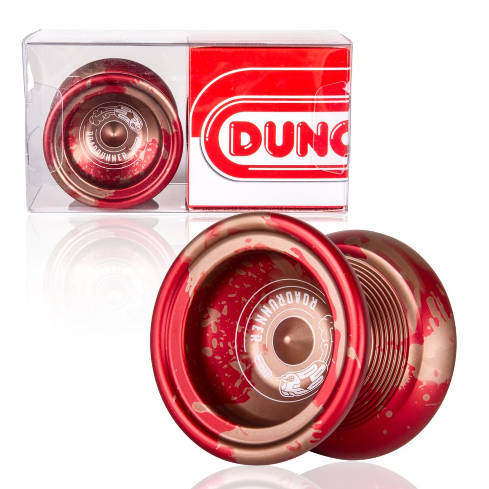 Duncan Toys Roadrunner Yo-Yo, Unresponsive Expert Level Yo-Yo, Concave Bearing and Aluminum Body, Red with Gold Splash