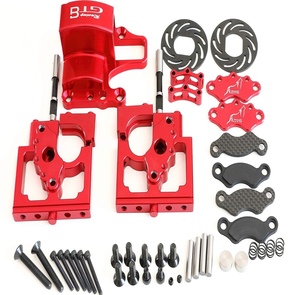 Center Diff Bracket Differential Mount & Adjustable Calipers for Losi Dbxl Losi Desert Buggy XL 1/5 Gas Rc Car Part (Red)