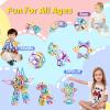 Magnetic Tiles 80pcs Magnet Building Blocks Set Creative Stacking Toys for Kids, 3D DIY Construction Kit Preschool Child Montessori Toys STEM Learning Toys Gifts for Girls Boys 3 4 5 6 7 Years view 2