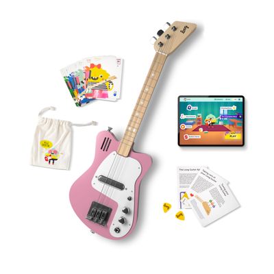Loog Mini Electric kids Guitar for Beginners built-in Amp Ages 3+ Learning App and Lessons Included