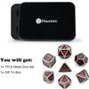 Haxtec Ancient Silver Metal DND Dice Set D&D 7PCS Large Rounded Antiue Iron RPG Dice Red Numbers for Dungeons and Dragons TTRPG Game Gifts',Standard size view 4