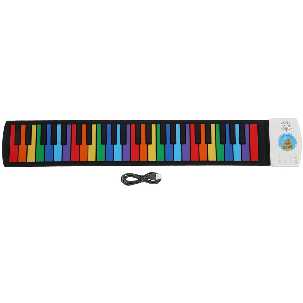 03 Roll-up Piano, Hand Roll Piano, Recording Thicken Novel Appearance USB Charging Playing for Beginner Children Study
