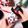 8 Pieces Snowman Hats for Crafts Black Felt Mini Top Hats with Red Ribbon Christmas Party Decor for Snowman Doll Craft DIY view 4