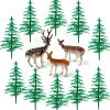 13 Pcs Tree Deer Figurines Forest Woodland Theme Cake Topper Tree Deer Cake Decorations for Christmas Cake Topper Decoration view 1