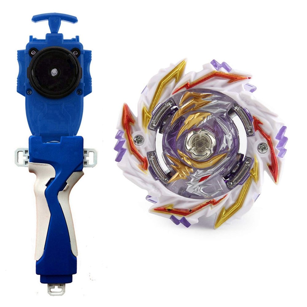 Burst Starter Booster Spinning SuperKing B-170-02 Superking Abyss Diabolos .5.F' 1S Toy with Battling Top Launcher LR and Grip(Blue)