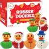 12-Pack Christmas Holiday Rubber Duck Toy Duckies for Kids, Bath Birthday Gifts Baby Showers Summer Beach and Pool Activity, 2" (12-Pack) view 1