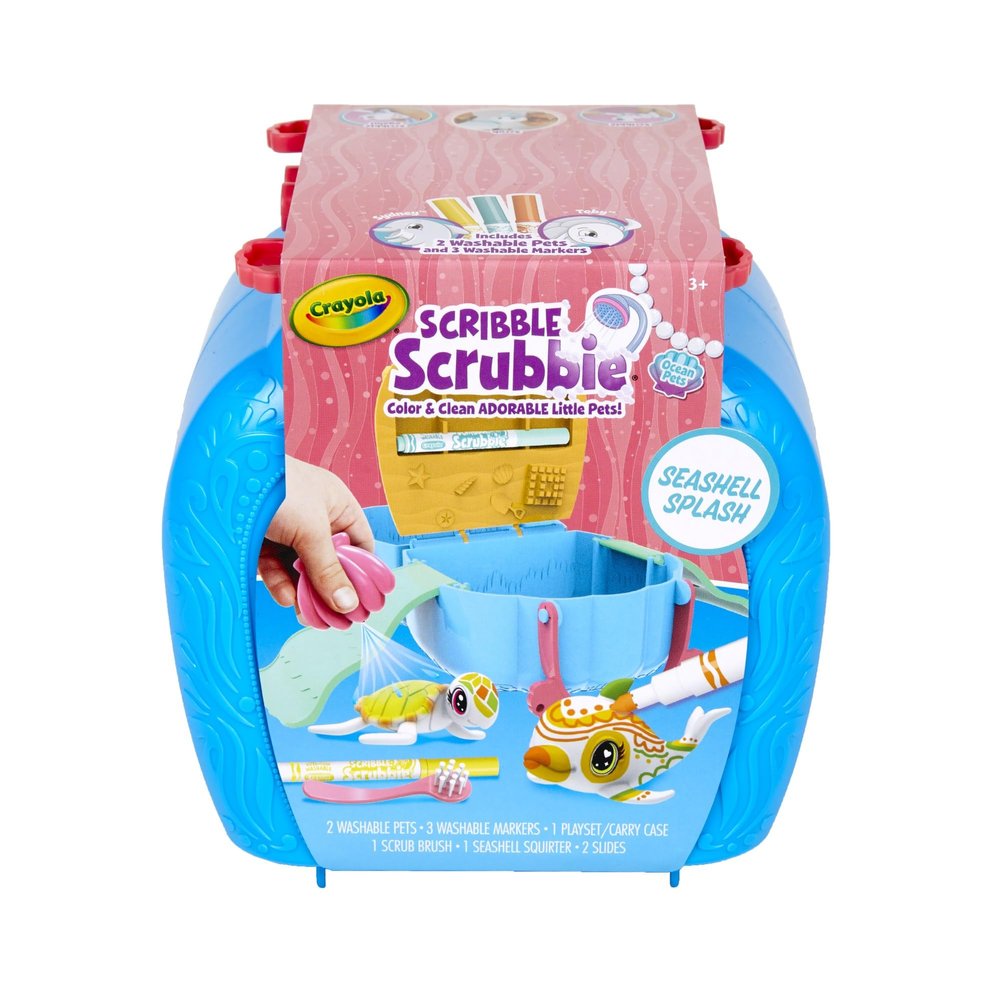 Crayola Scribble Scrubbie Pets, Ocean Animals Playset, Color & Wash Creative Toy, Gift for Kids, Age 3, 4, 5, 6