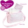Adora Baby Doll Diaper Bag with Sturdy Straps, Includes Changing Mat and 2 Doll Diapers (Fits 13" Dolls), Birthday Gift For Ages 3+ - Classic Pastel Pink view 2