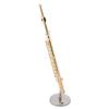 14cm Copper Mini Flute with Stand and Case,Gold Plated Miniature Musical Instrument Ornament Replica Dollhouse Model for Desk Shelf Home Decor Idea Gift view 3