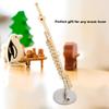 14cm Copper Mini Flute with Stand and Case,Gold Plated Miniature Musical Instrument Ornament Replica Dollhouse Model for Desk Shelf Home Decor Idea Gift view 4