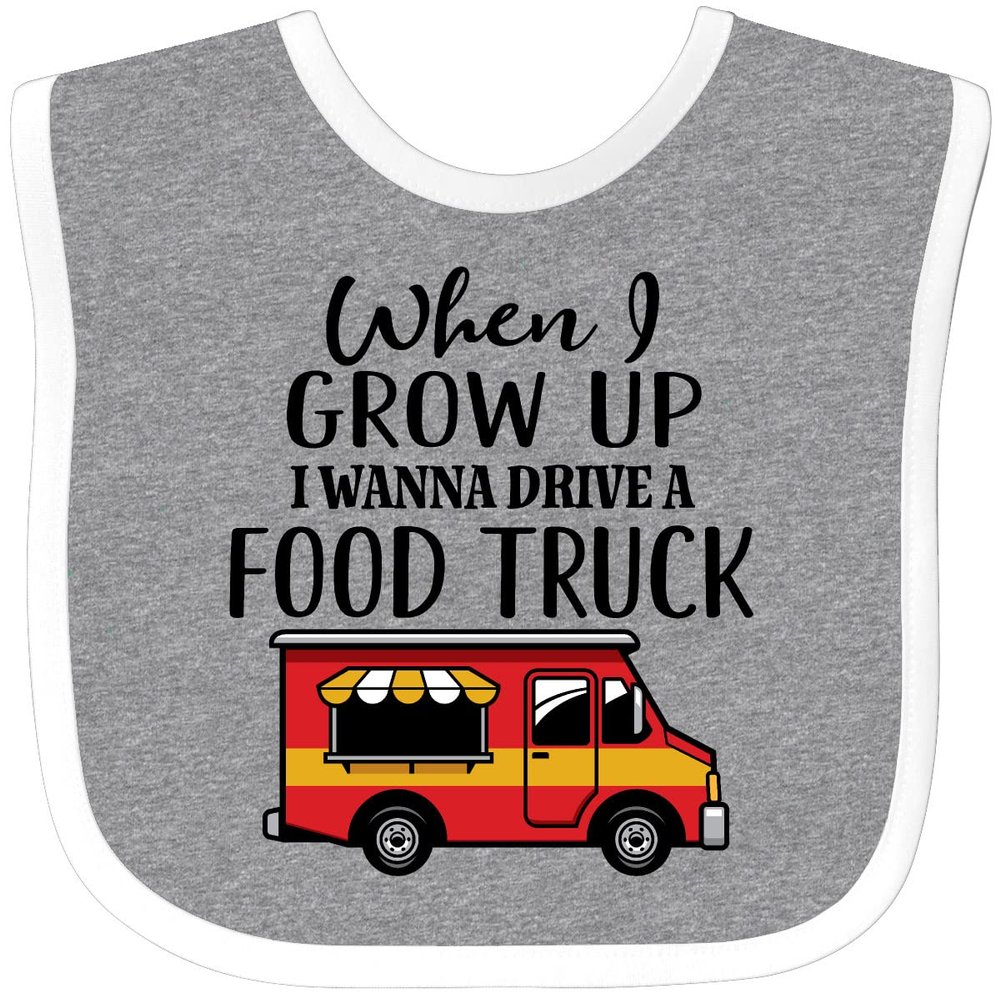 inktastic Future Food Truck Driver Baby Bib Heather and White 3d3a6