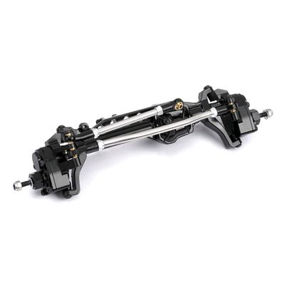 RZXYLRC Aluminum Alloy Portal Axle Complete Front Axle for Axial SCX10 III AXI03007 1/10 RC Crawler Upgrades (Black, Front)