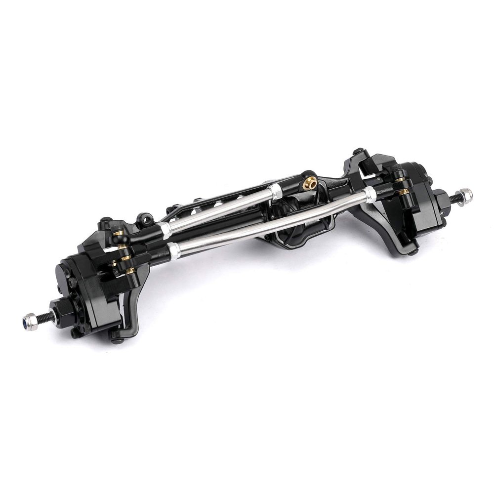 RZXYLRC Aluminum Alloy Portal Axle Complete Front Axle for Axial SCX10 III AXI03007 1/10 RC Crawler Upgrades (Black, Front)