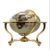 Last one on Earth! 2002 Edition Vintage Unique Art Since 1996 Pearl Swirl Table Top Gemstone World Globe with New Zinc Alloy Stand (2002 Collector Version Pearl Tripod Gold) view 1