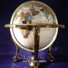 Last one on Earth! 2002 Edition Vintage Unique Art Since 1996 Pearl Swirl Table Top Gemstone World Globe with New Zinc Alloy Stand (2002 Collector Version Pearl Tripod Gold) view 3