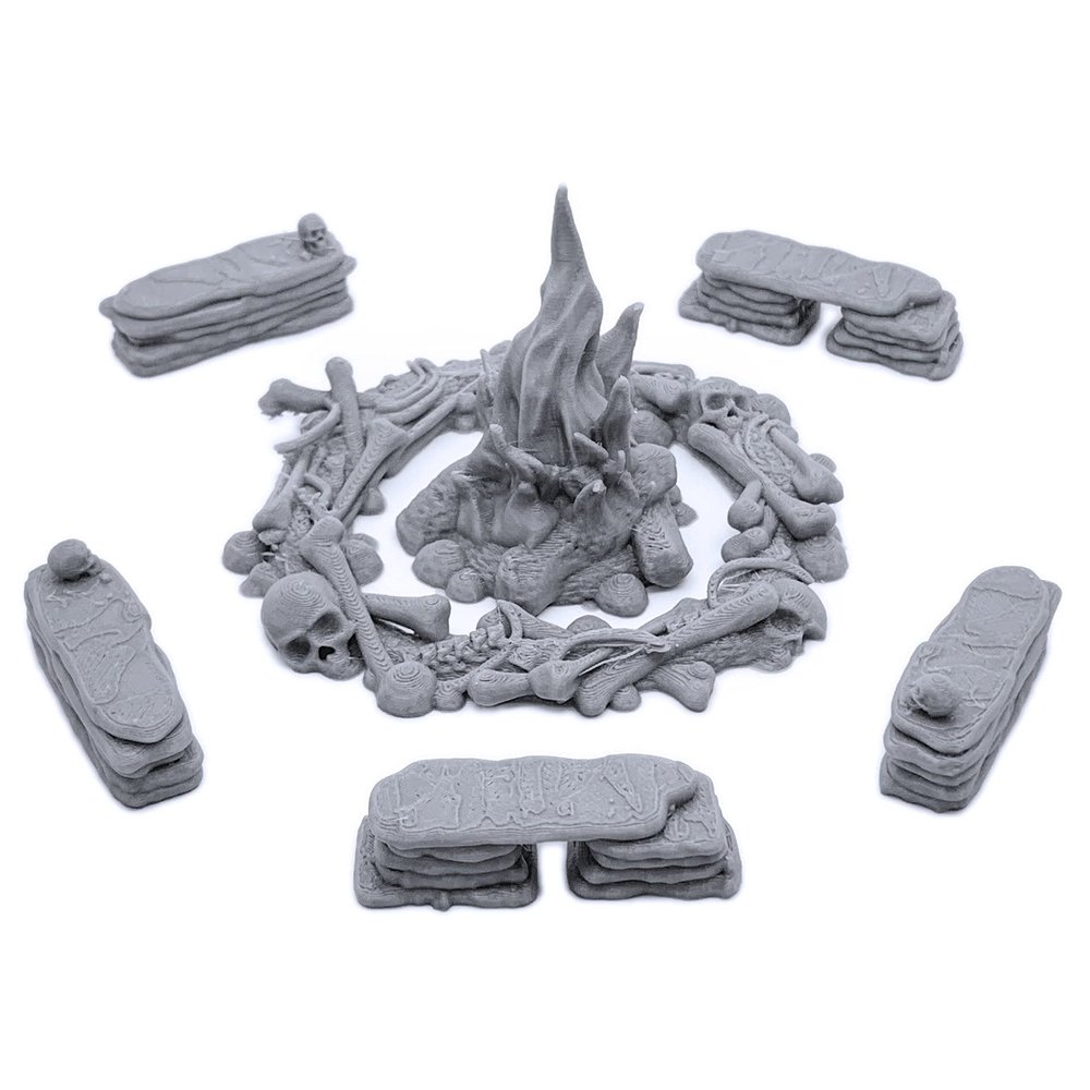 EnderToys Hill Giant Bone Fire Pit, 3D Printed Tabletop RPG Scenery and Wargame Terrain for 28mm Miniatures