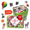 110 Fridge Magnet for Toddlers in Gift Tin Box Kids Magnets for Fridge - Realistic Magnetic Animals for Refrigerator - Safe Educational Materials for Baby: Zoo, Farm, Fruits, Vegetables, Transport view 1