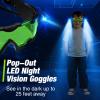Blingbin Adjustable Night Vision Goggles for Kids with Flip-Out Lights Eye Lens for Racing Hunting Bicycling Skying to Protect Eyes view 2