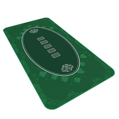 Bullets Playing Cards Poker Table Top Mat - Durable, Water-Resistant, & Non-Slip Surface - Mat with Sewn Edges for Casino Night and Texas Holdem - with Carrying Tube - Rectangular 72" x 30" - Green
