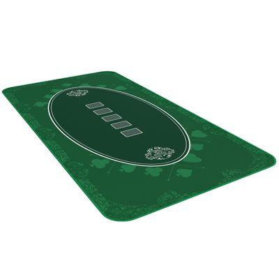 Bullets Playing Cards Poker Table Top Mat - Durable, Water-Resistant, & Non-Slip Surface - Mat with Sewn Edges for Casino Night and Texas Holdem - with Carrying Tube - Rectangular 45" x 25" - Green