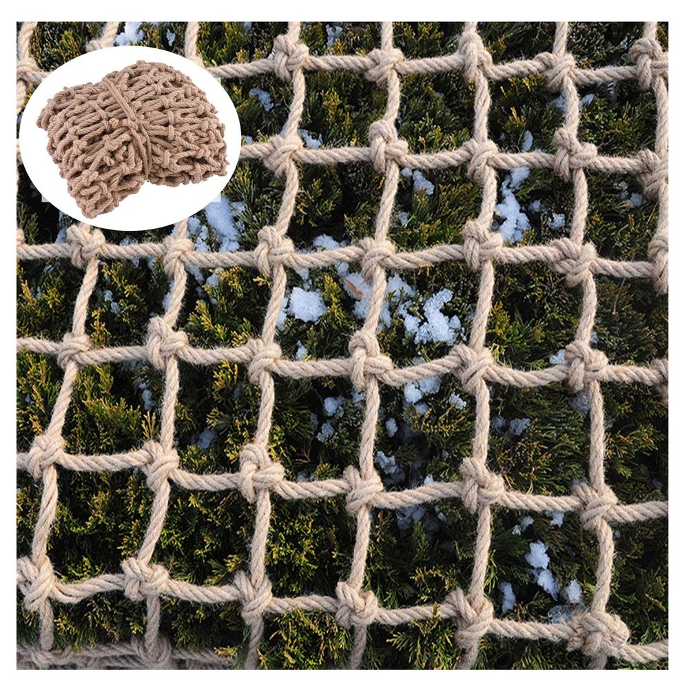 Decor Net Climbing Net for Kids Safety Net Cargo Rope Ladder Truck Trailer Heavy Duty Netting Balcony Banister Protection Net Rock Swingset Large Hemp Rope Net (Size : 1 * 3m(3 * 10ft))