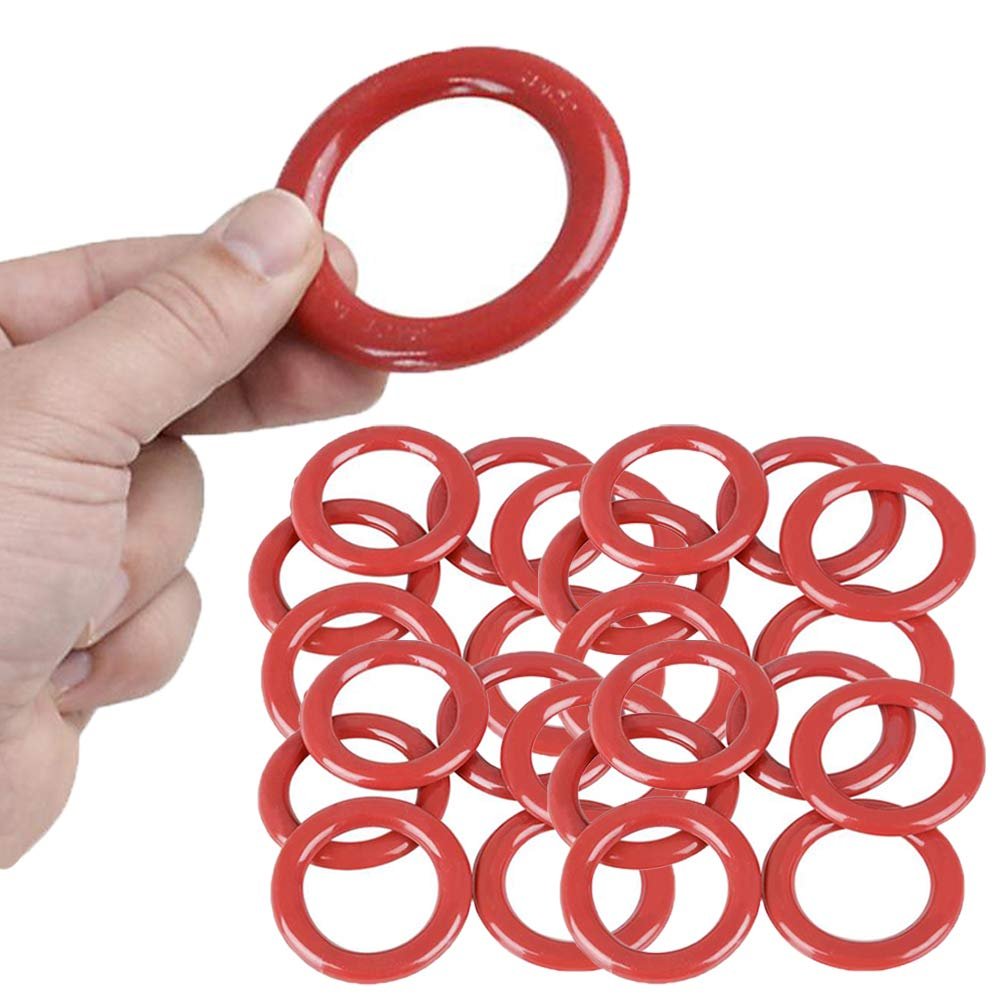 The Dreidel Company Plastic Red Tossing Rings, 2" Inch Carnival O Ring (24-Pack)