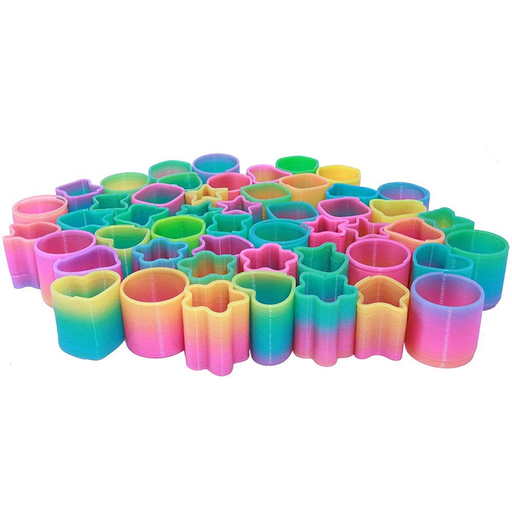 The Dreidel Company Plastic Coil Spring, Variety of Shapes and Colors, Goody Bag Fillers, Party Favor for Kids, 1.5" (25-Pack)
