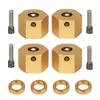 INJORA RC Wheel Hex 12mm 4pcs RC Brass Hex Adapters for 1/10 RC Crawler Axial SCX10 III AXI03007 (10mm) view 1