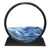 Aoderun Moving Sand Art Picture Round Glass 3D Deep Sea Sandscape in Motion Display Flowing Sand Frame Relaxing Desktop Home Office Work Decor (12", Blue) view 1